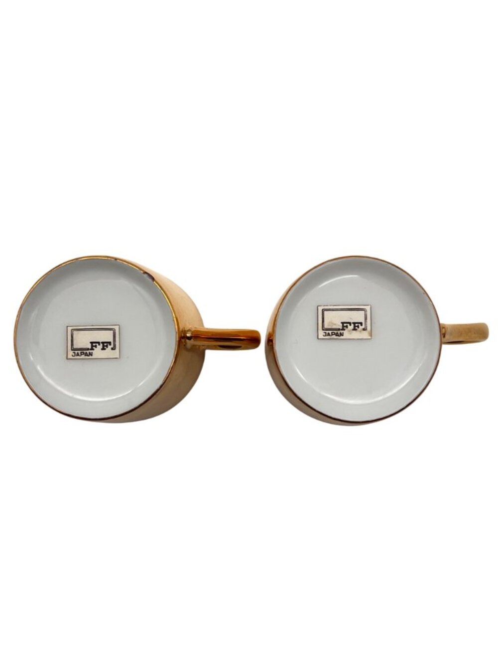Vintage Fitz & Floyd FF Japan Gold Porcelain Espresso Tea Cup & Saucer Set Of 2 - Picture 3 of 13